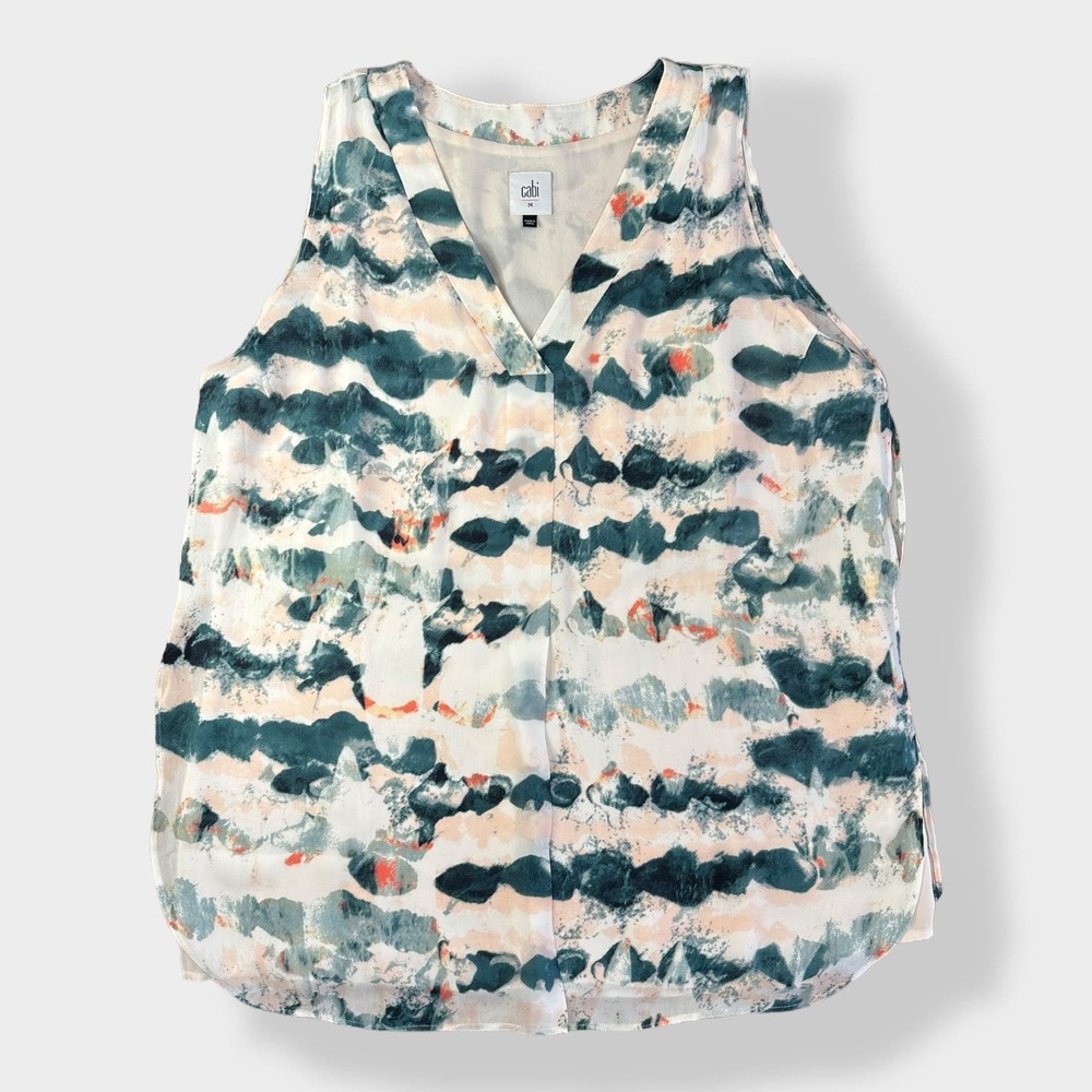 Cabi Gelato Watercolor Sleeveless Blouse‎ Size M